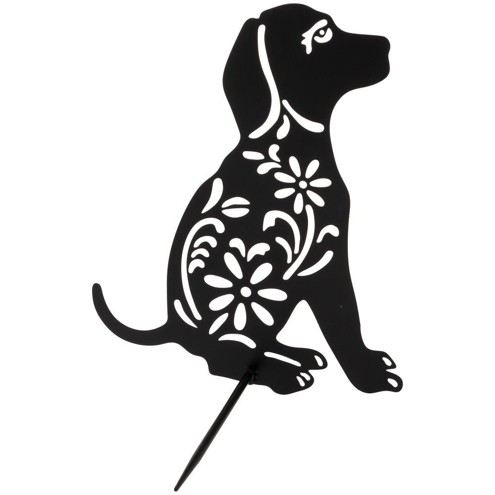 Floral Dog Yard Stake