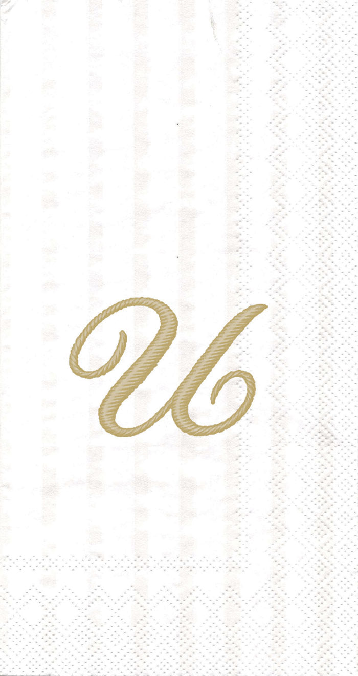 Stripes Again Guest Towel Monogram U Cream