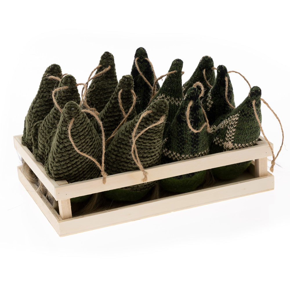 Crate Of Green Gnome Ornaments (Set of 12)