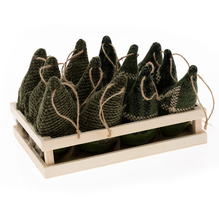 Crate Of Green Gnome Ornaments (Set of 12)