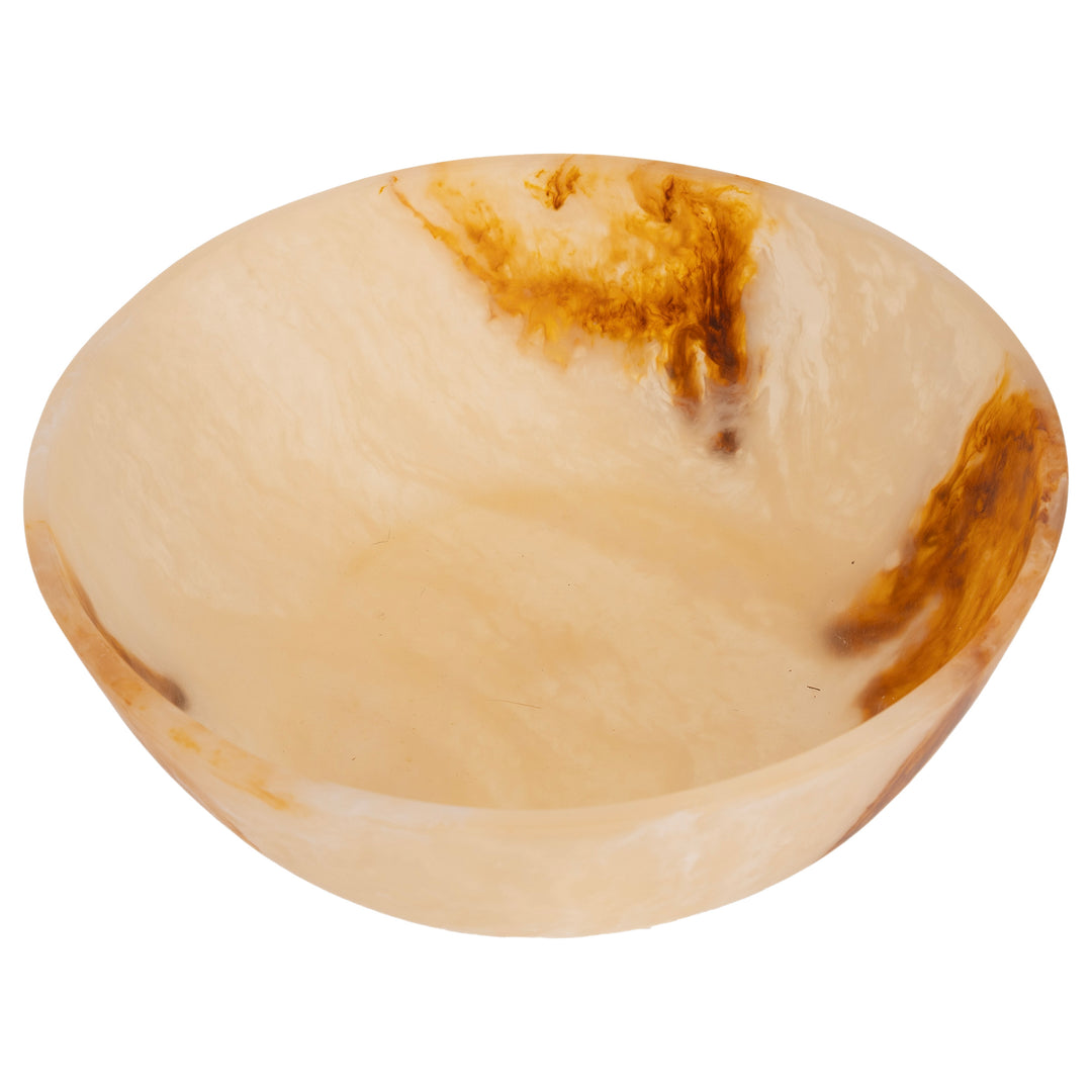 Umber &amp; Cream Resin Bowl
