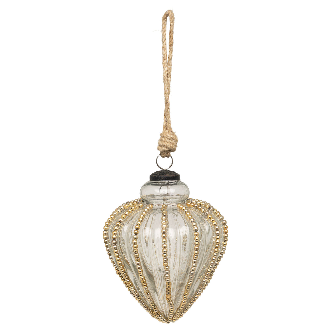 Gold Beaded Ornament Large
