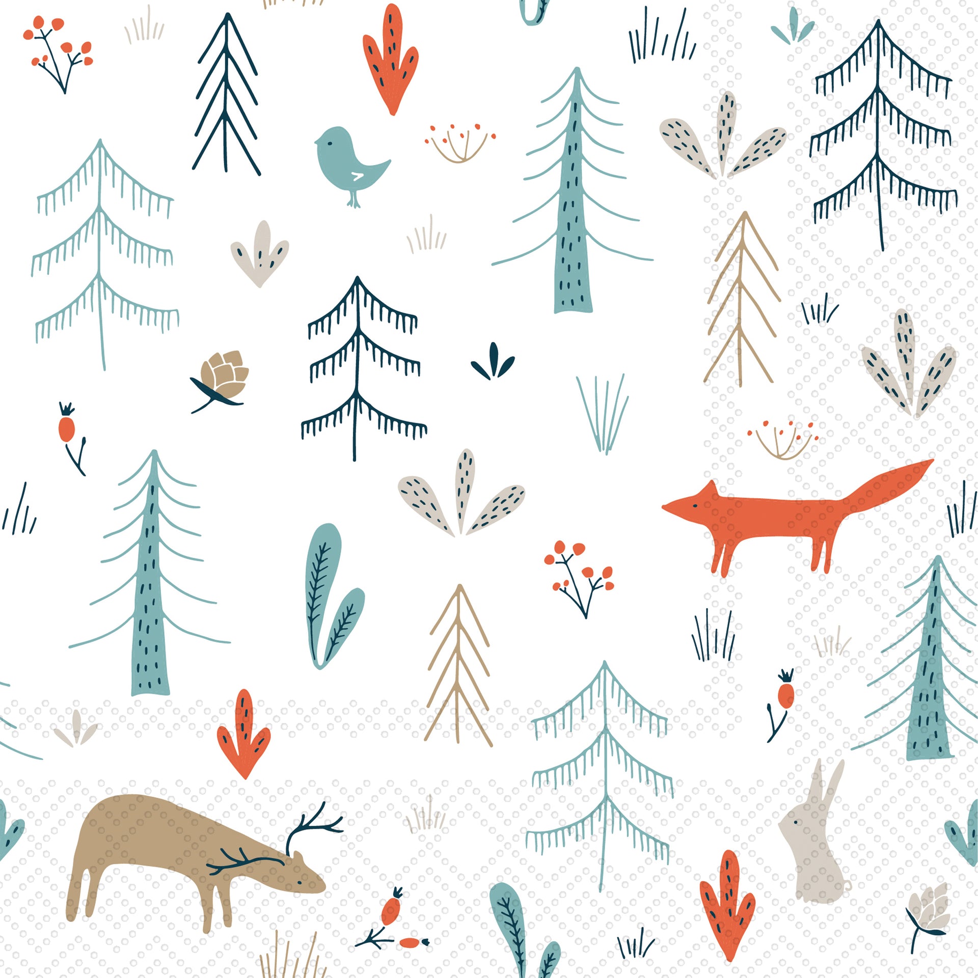 Forest Animals Cocktail Napkin