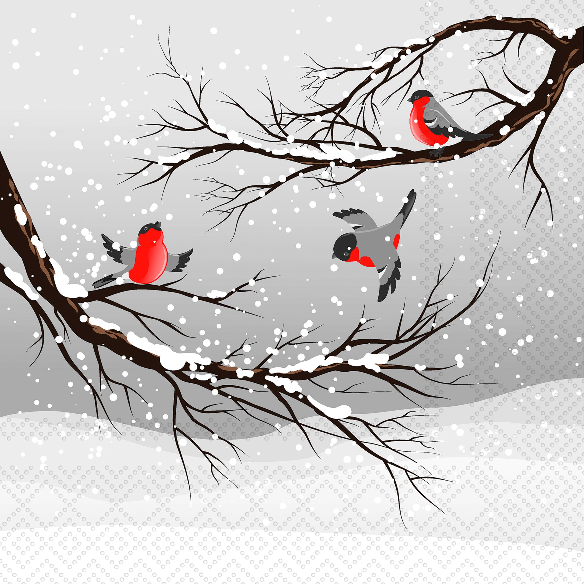 Winter Branch Cocktail Napkin