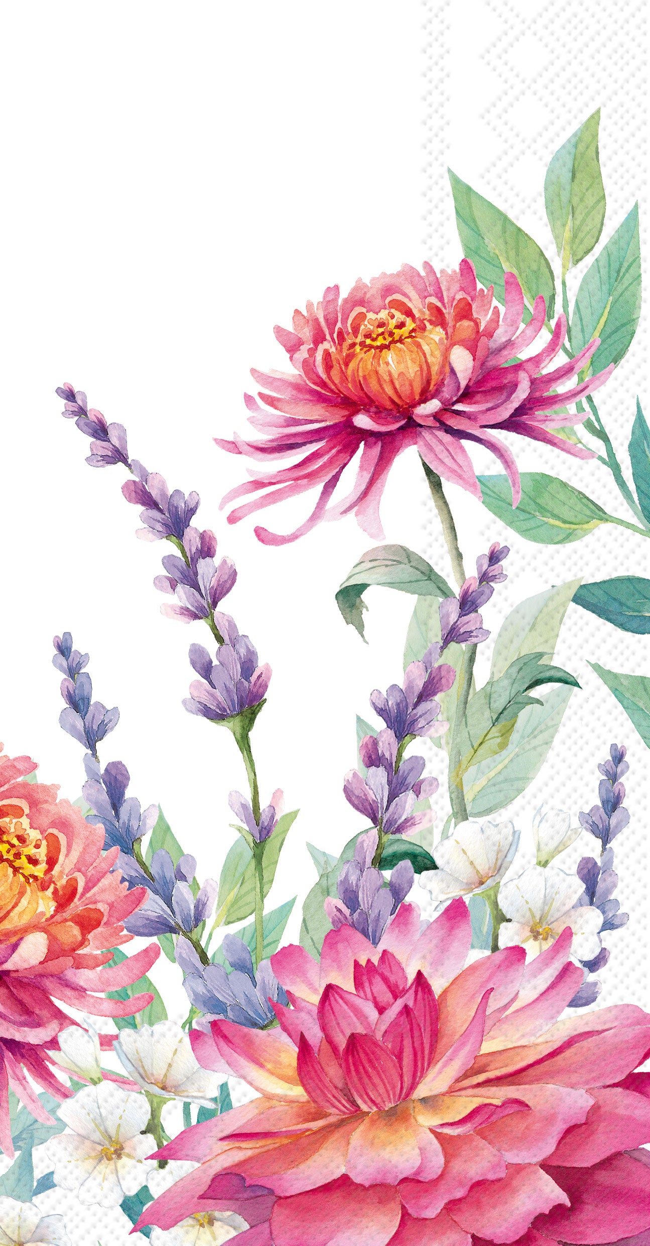 Colorful Garden White Guest Towel