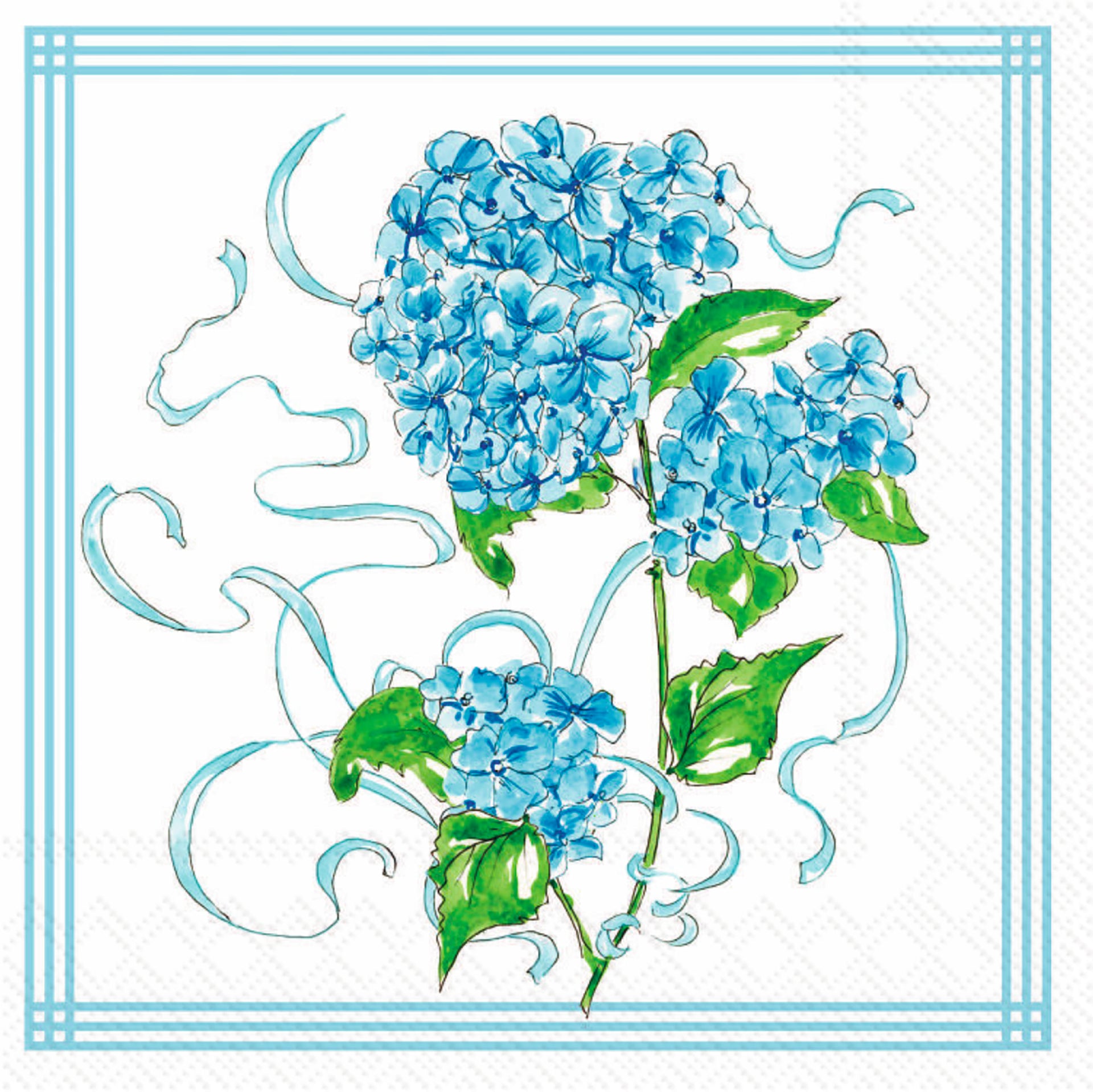 Hydrangea Allover Cocktail Napkin