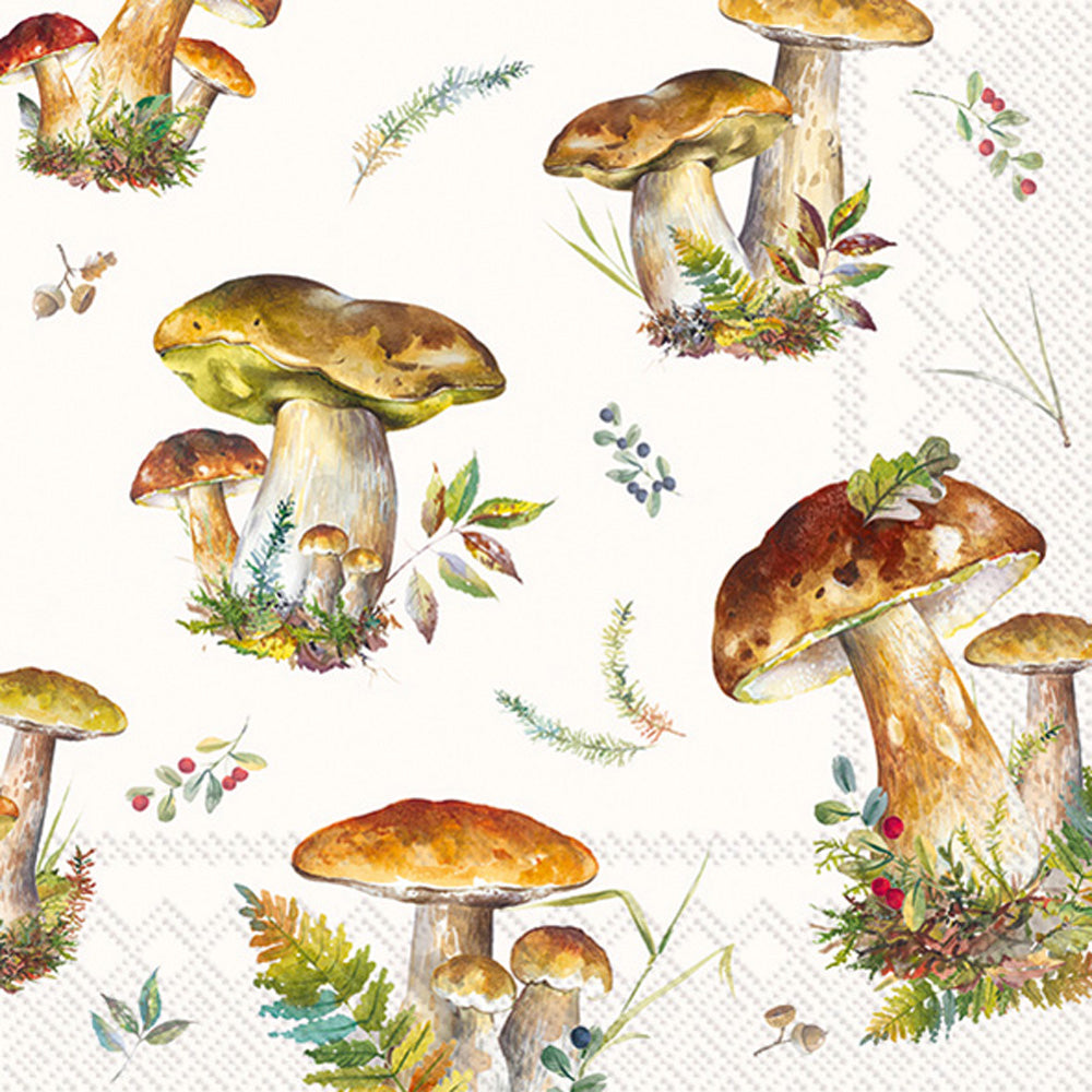 Mushroom Collection Lunch Napkin cream