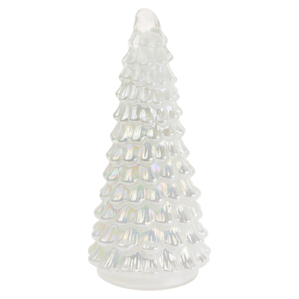 Large Winter White Shimmer Glass Tree