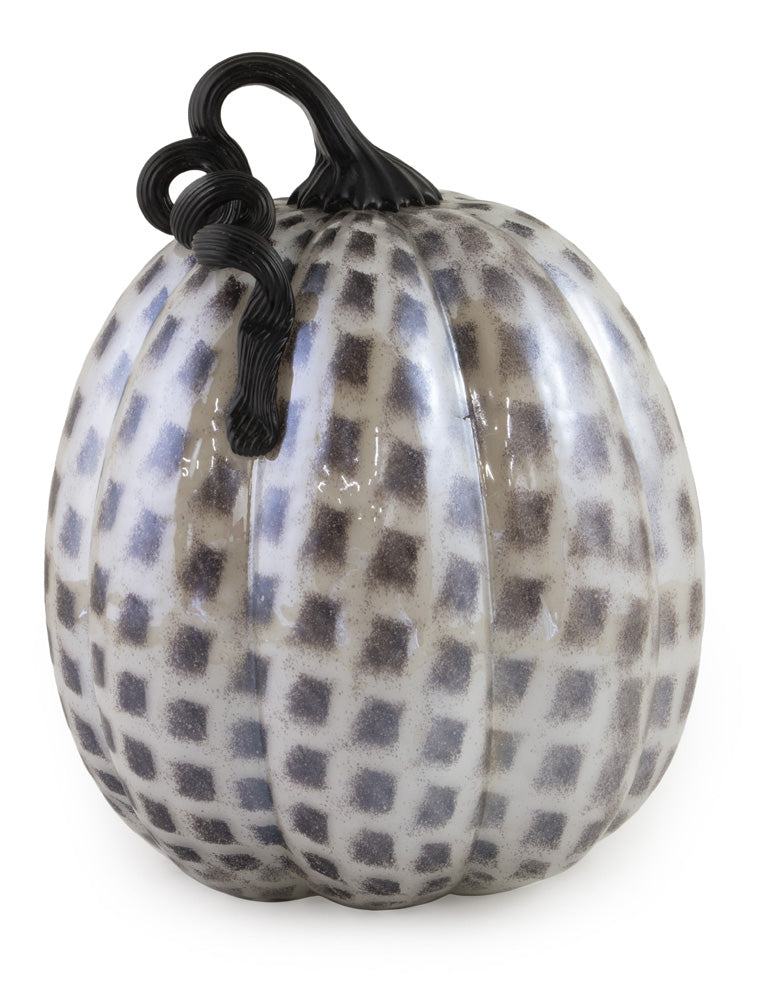 Large B&amp;W Check Pumpkin