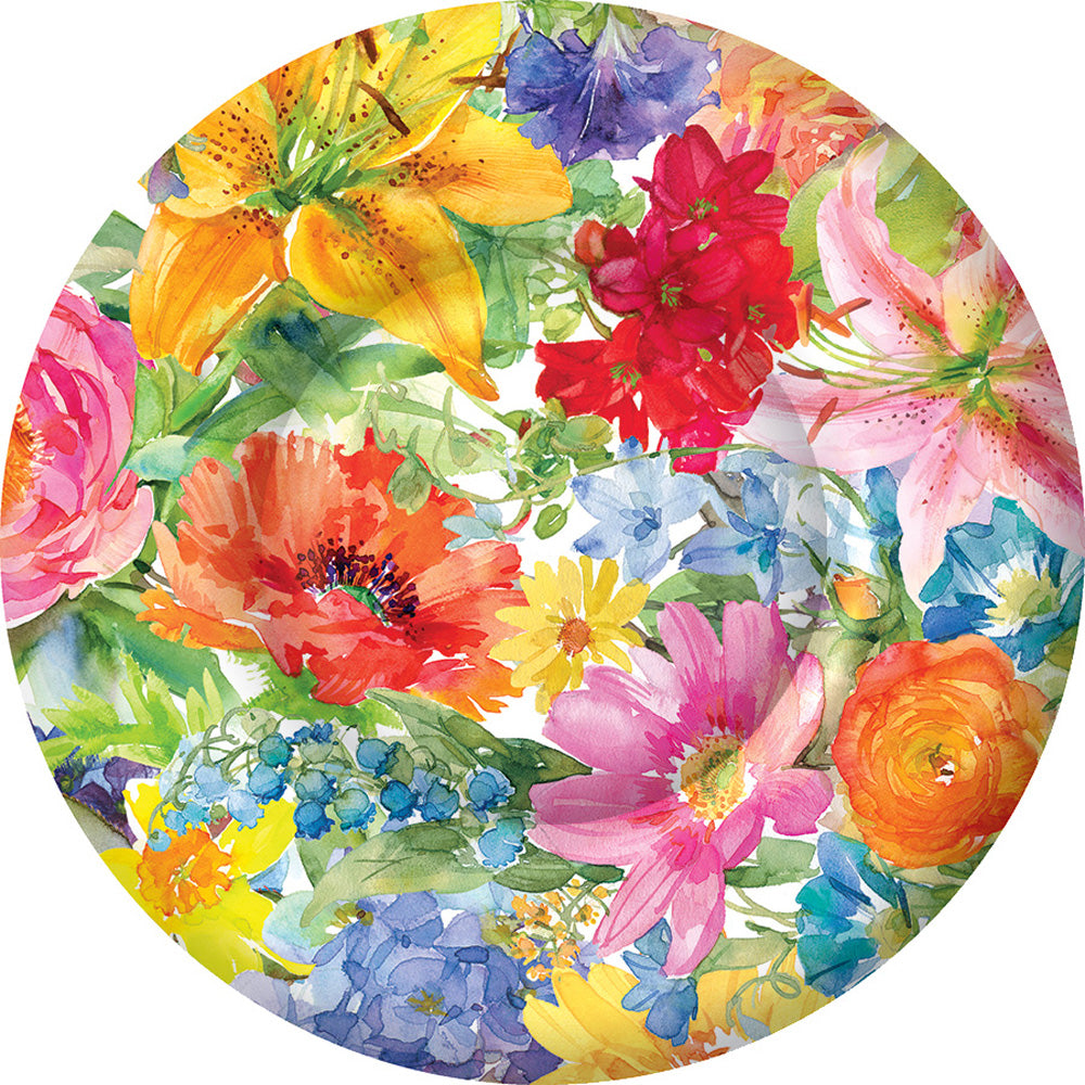 Abundant Floral Round Dessert Plate