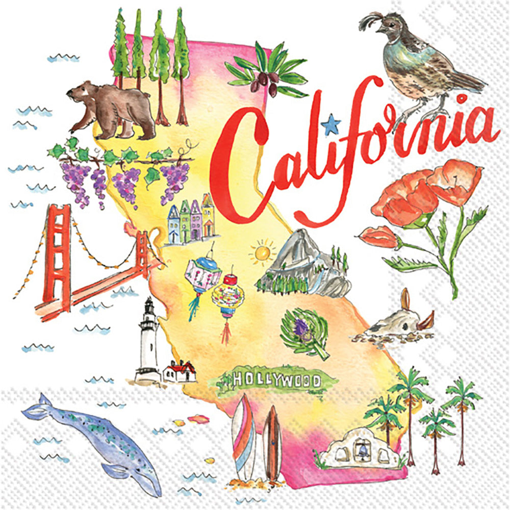 California State Collection Cocktail Napkin