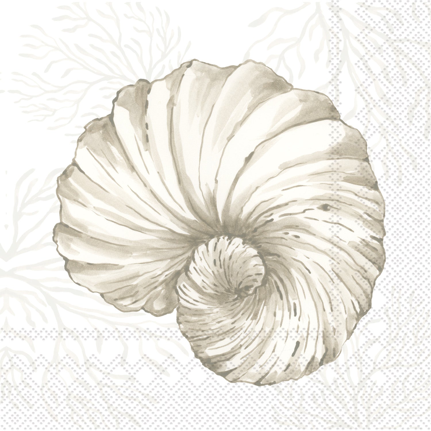 Coastal Shell Cocktail Napkin