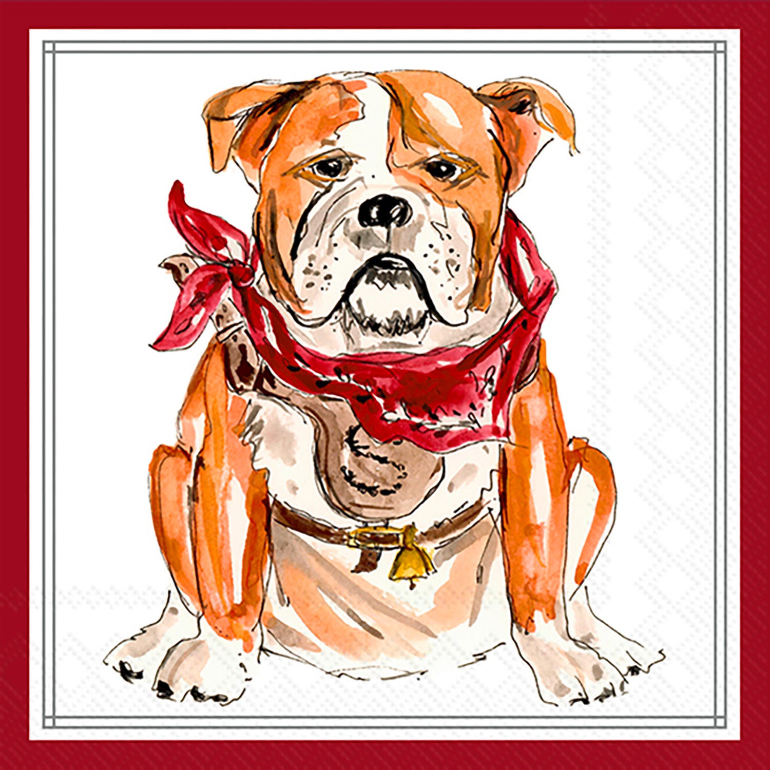 Maroon Bulldog Hometown Pride Cocktail Napkin