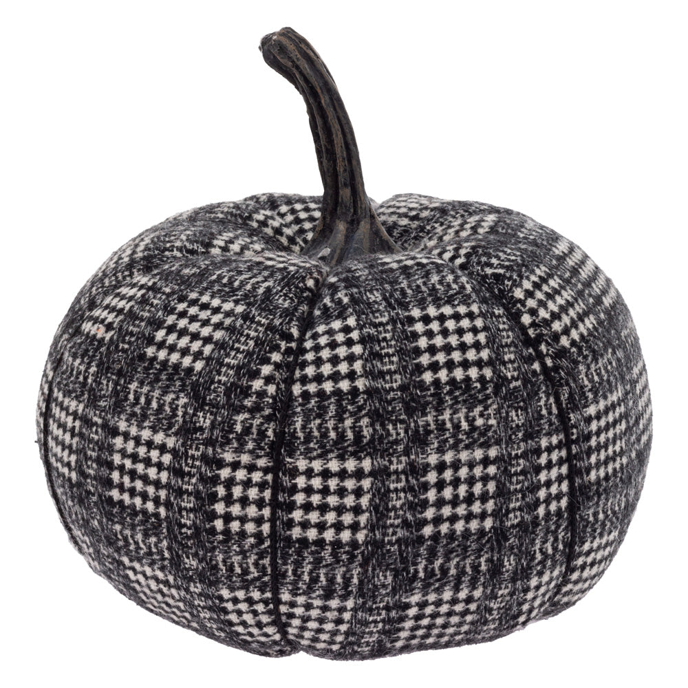 Black and White Plaid Plush Pumpkin