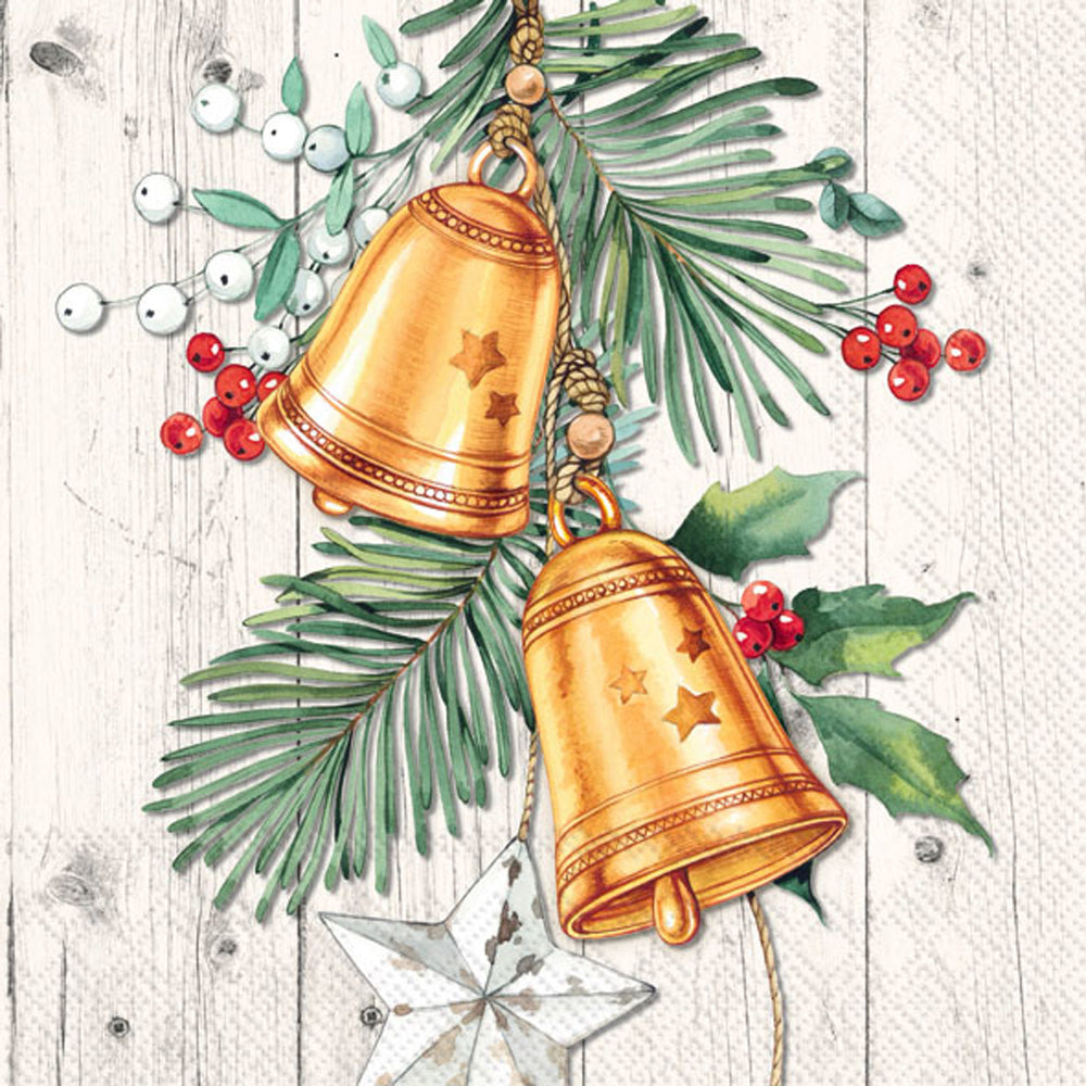 Christmas Bell Lunch Napkin Cream