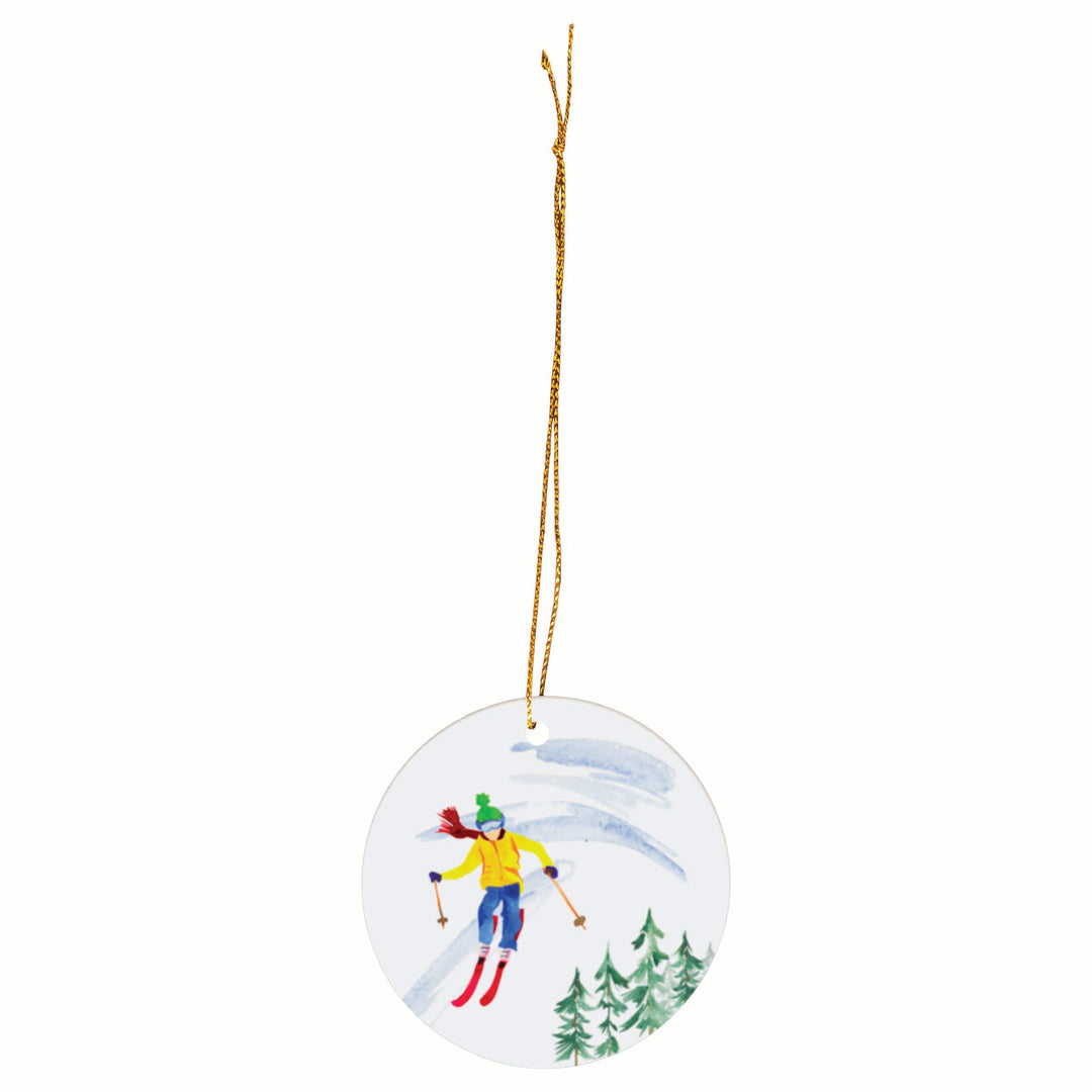 Down The Slope Skier Ornament