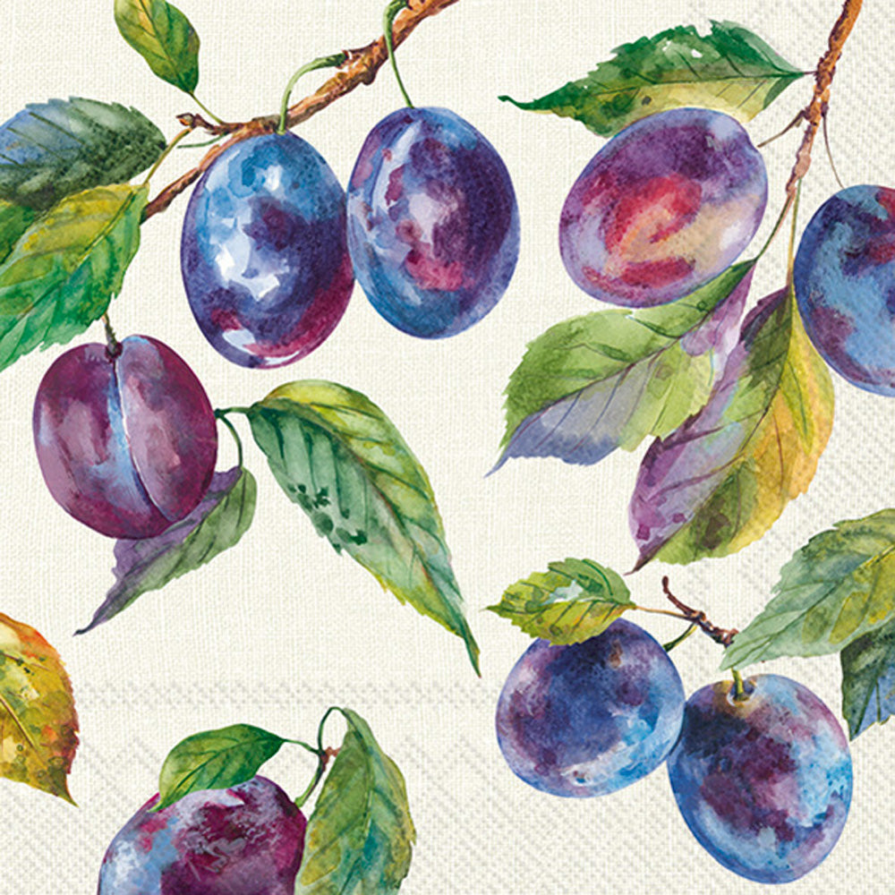 Home Grown Plums Lunch Napkin Cream