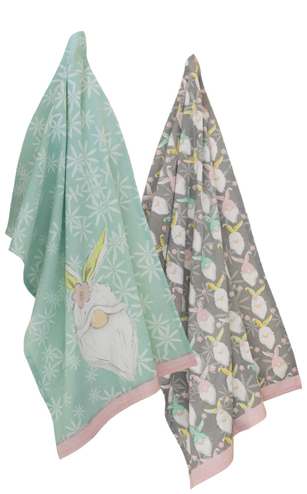 BUNNY GNOMES TEA TOWEL S/2