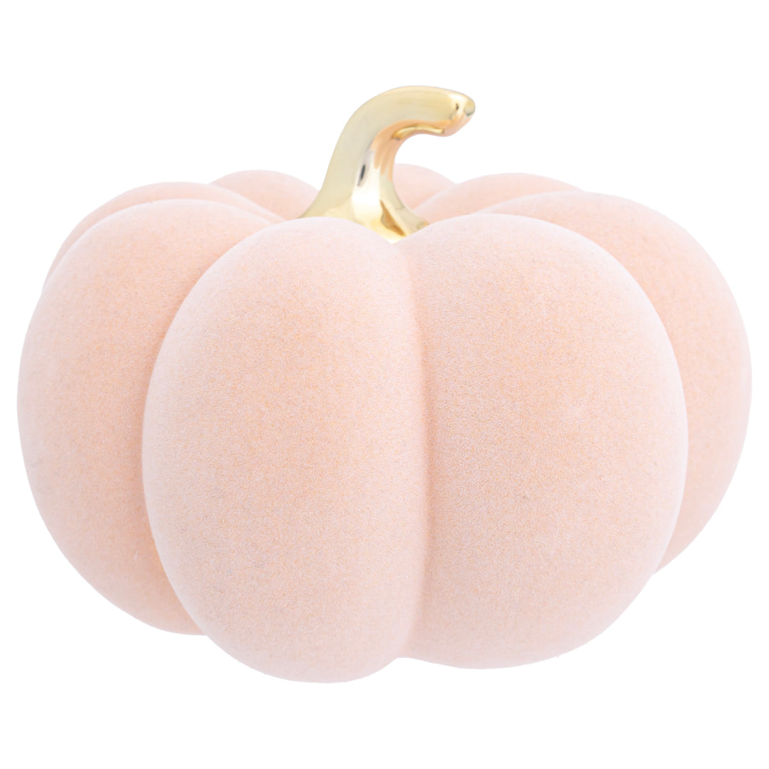 Blush Flocked Pumpkin