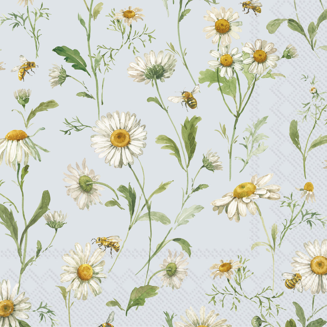 Daisies Light Blue Cocktail Napkin
