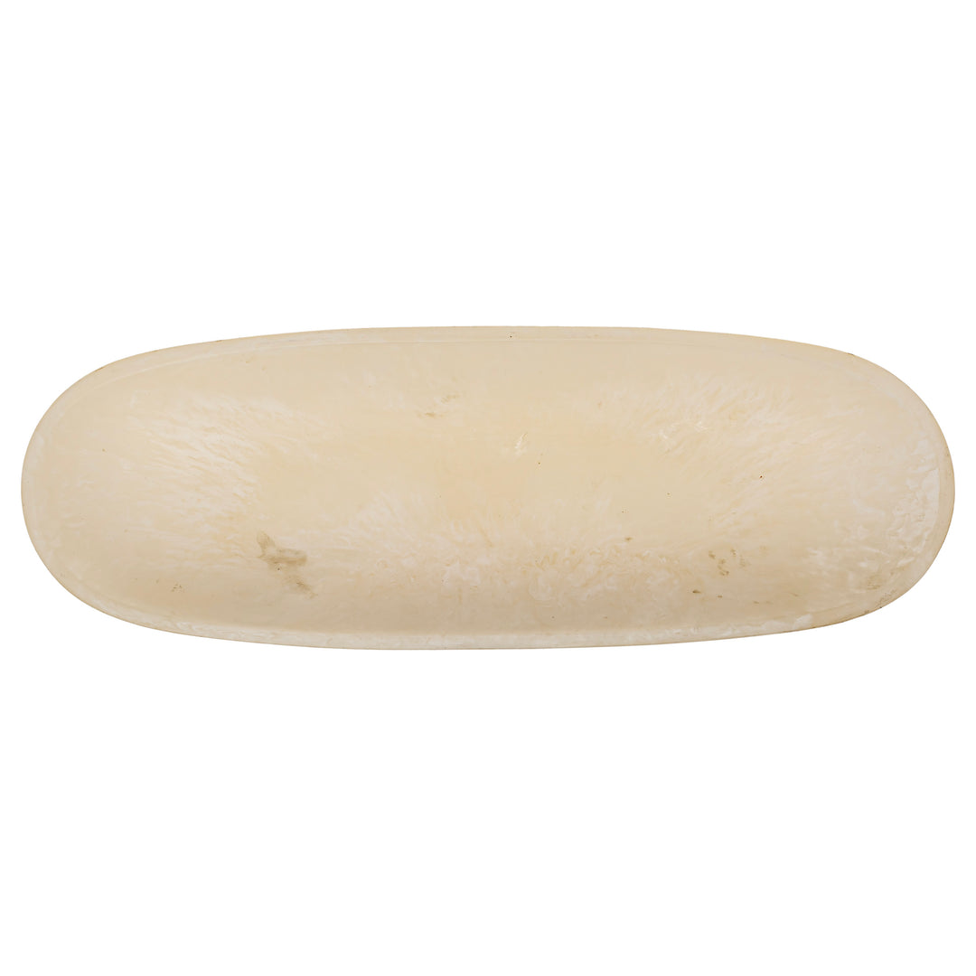 Cream Resin Oval Tray