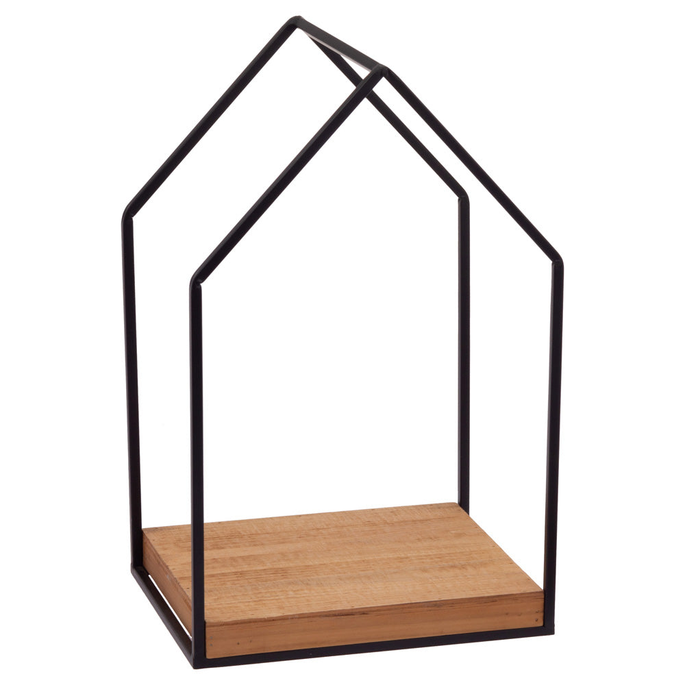 Metal and Wood House Shelf (Set of 2)