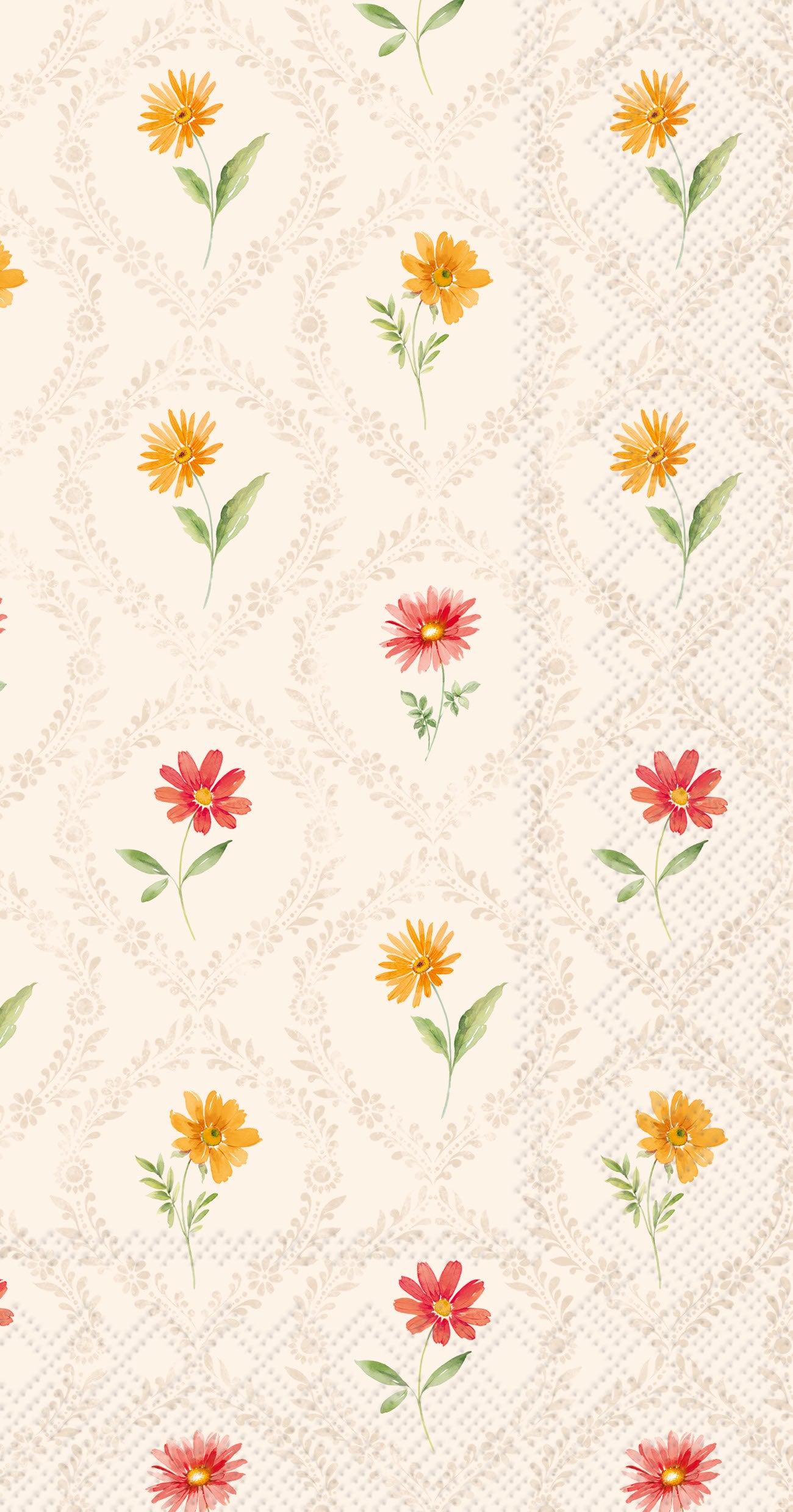 Soft Sunset Pattern Cream Guest Towel