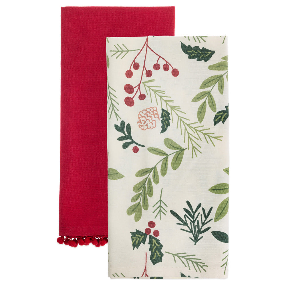 Holly and Berries Tea Towels (Set of 2)