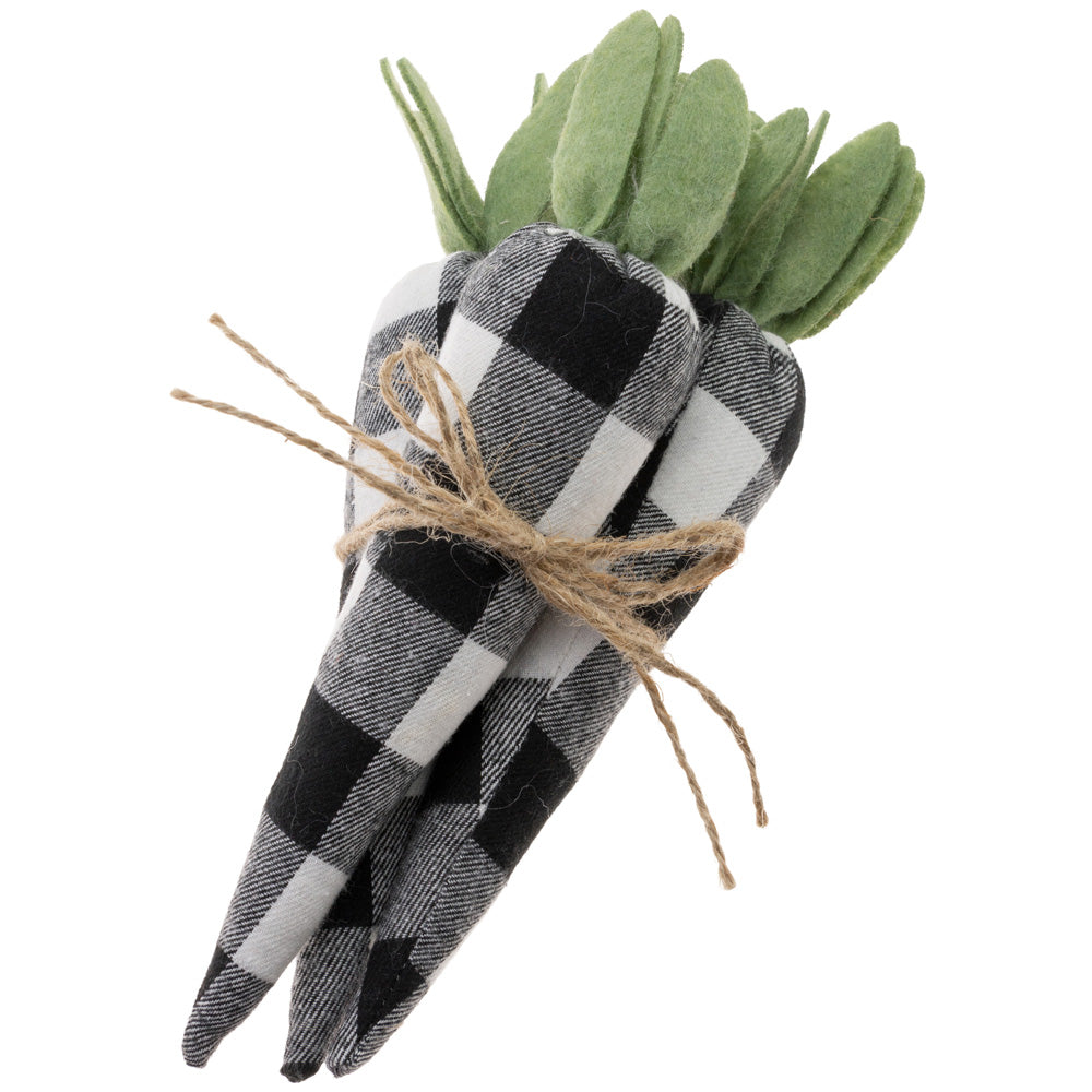 Plush B&W Check Carrots (Bundle Of 3)