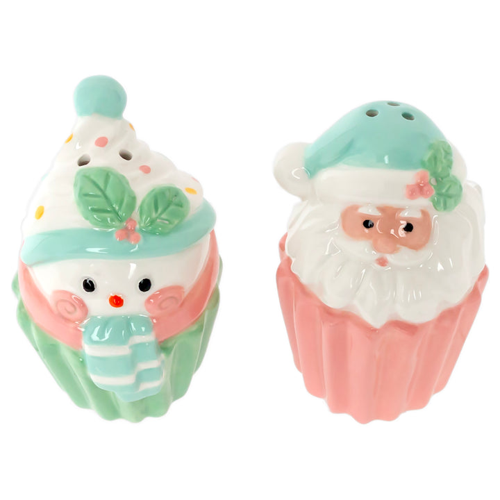 Pink Santa Salt and Pepper Shakers