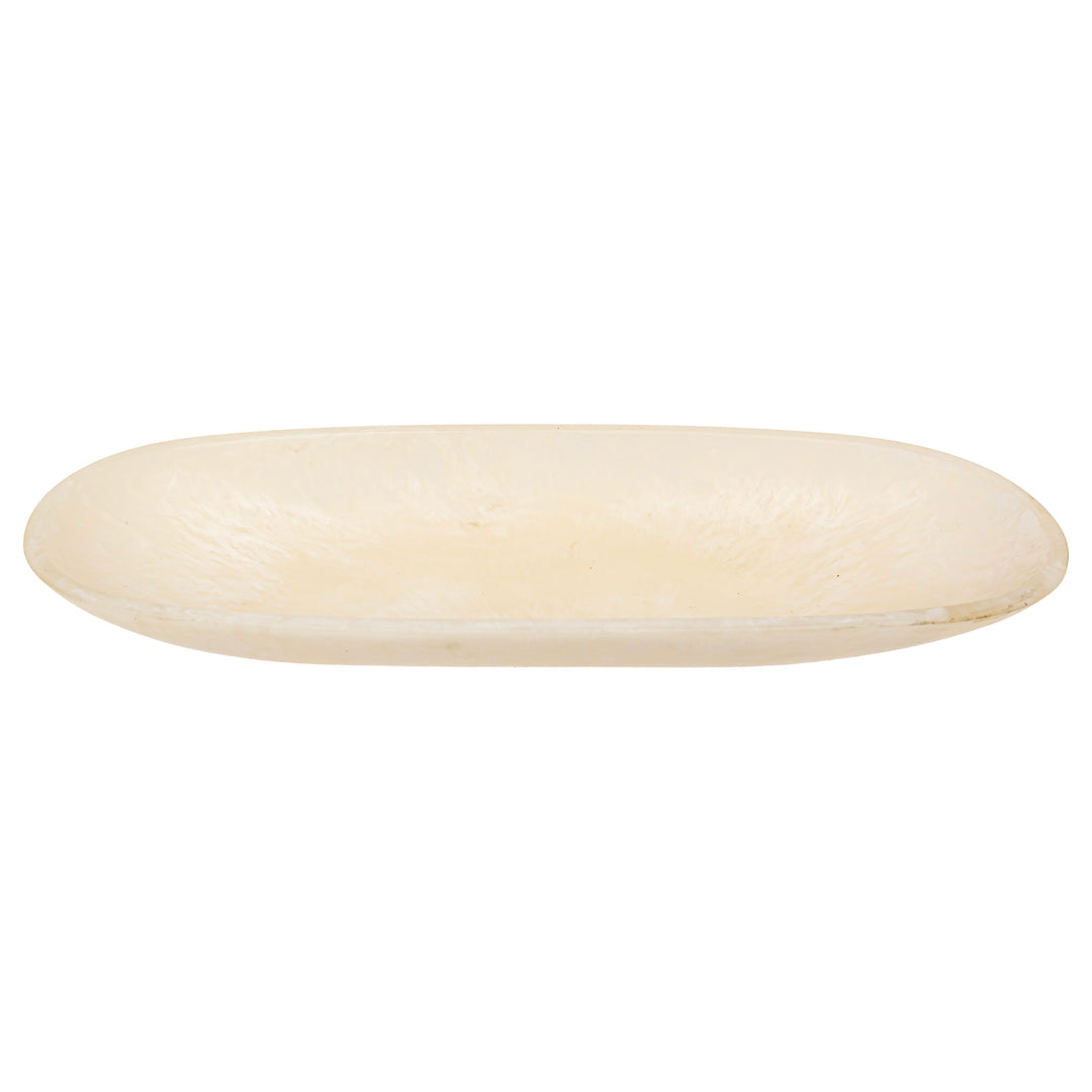 Cream Resin Oval Tray