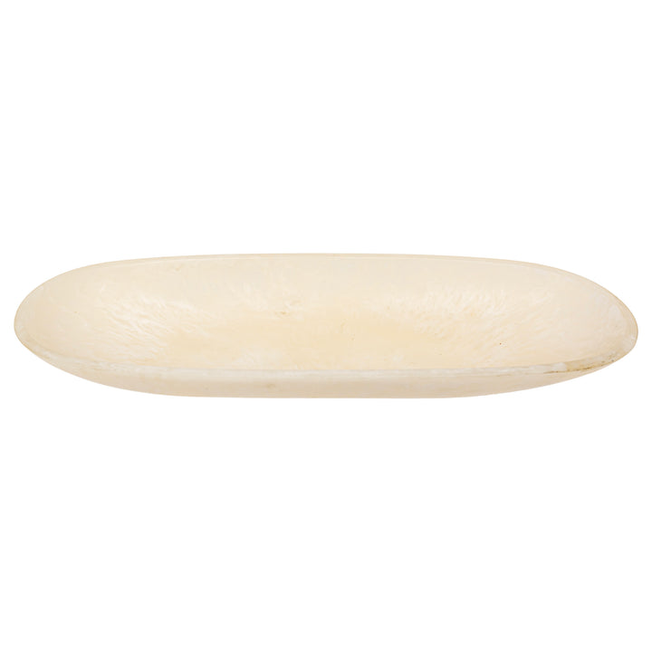 Cream Resin Oval Tray