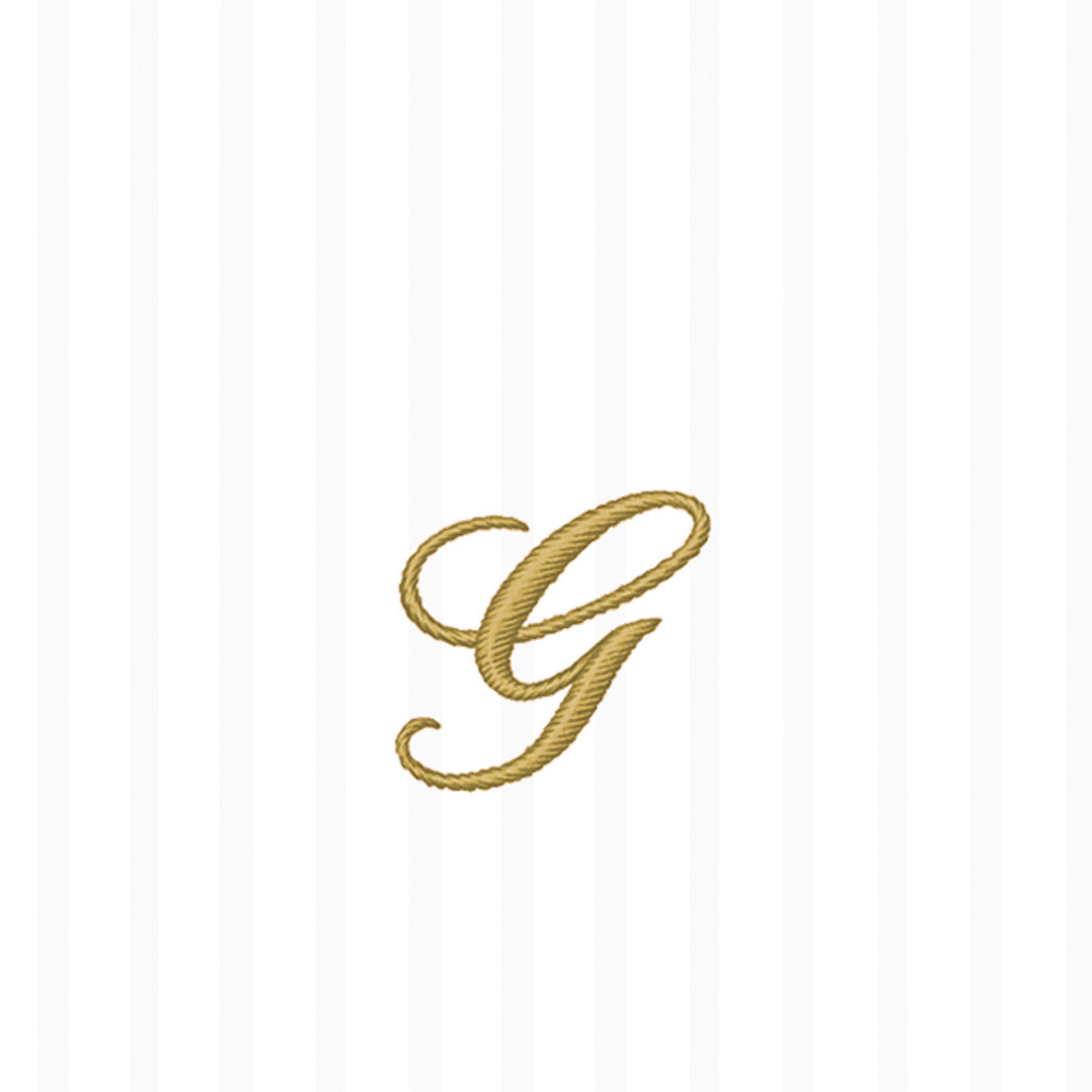 Stripes Again Cocktail Napkin Monogram G Cream