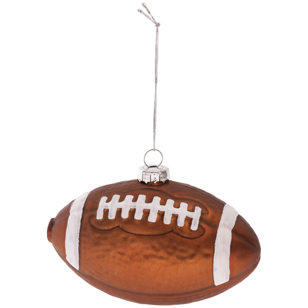 GLASS FOOTBALL ORNAMENT