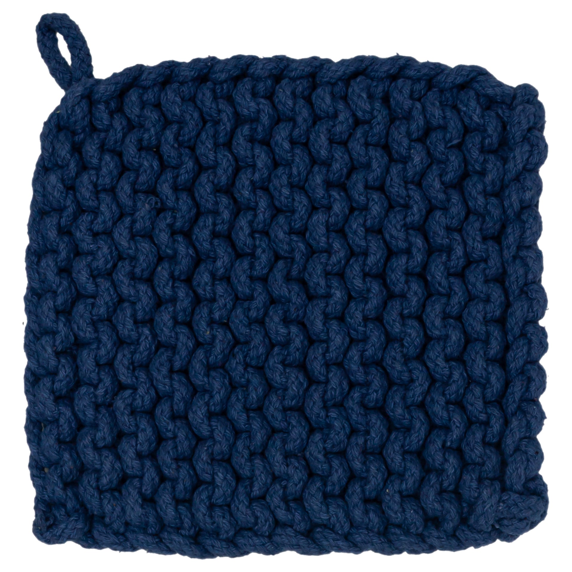 Navy Chunky Knit Pot Holder