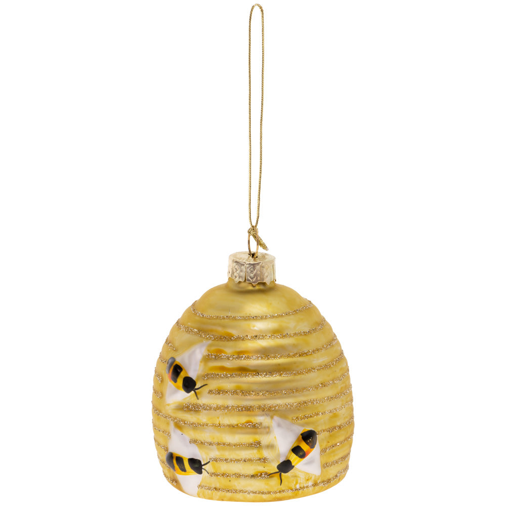 GLASS HONEY HIVE ORNAMENT