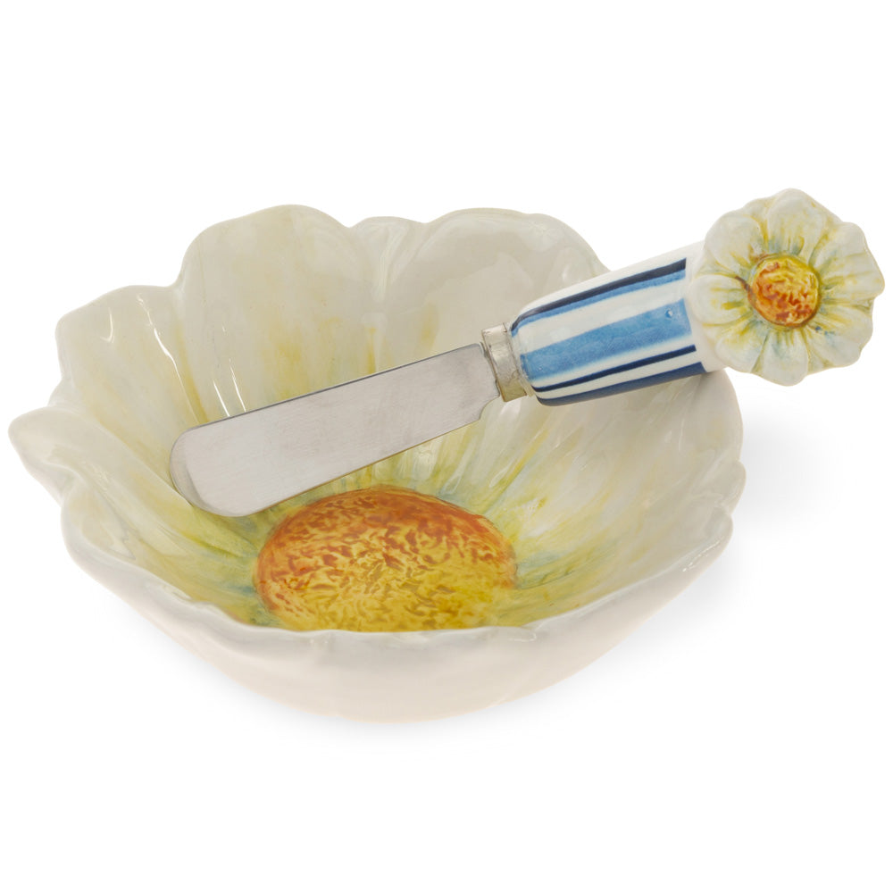 Agnetha Daisy Bowl and Spreader Set