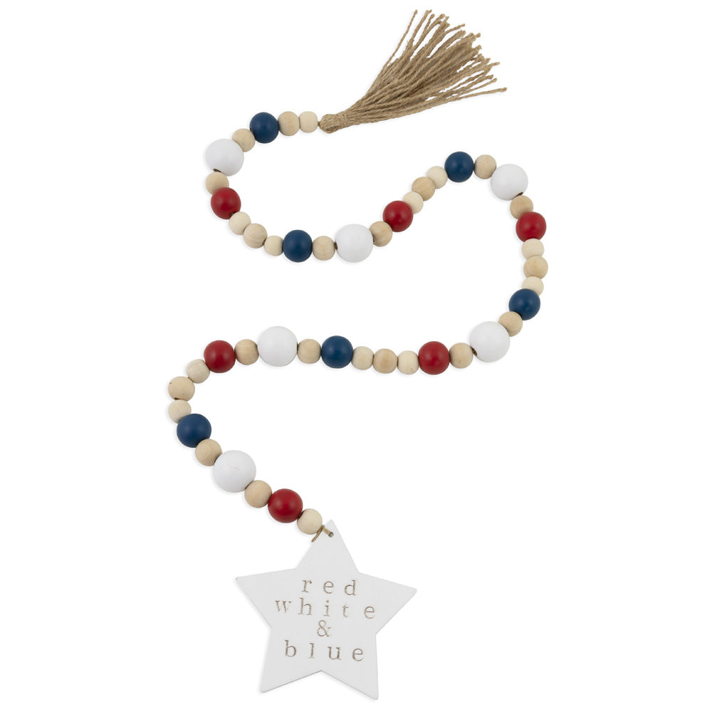 RED WHITE & BLUE STAR BEADS