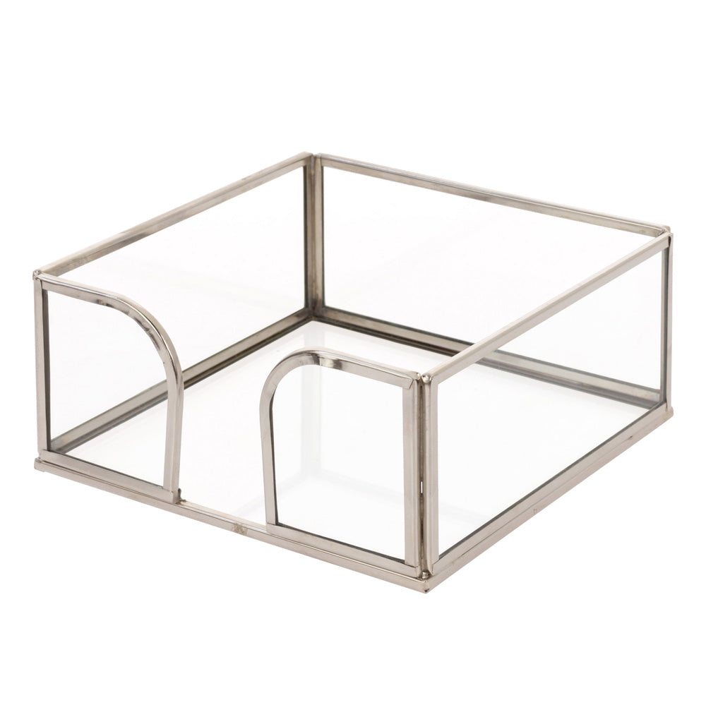 Silver Edge Glass Cocktail Caddy