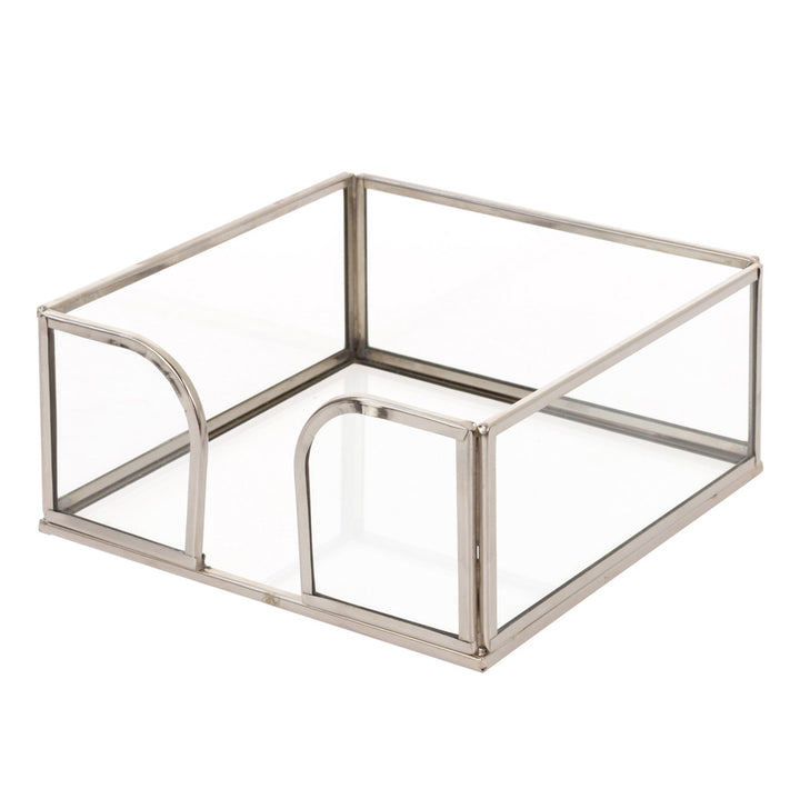 Silver Edge Glass Cocktail Caddy