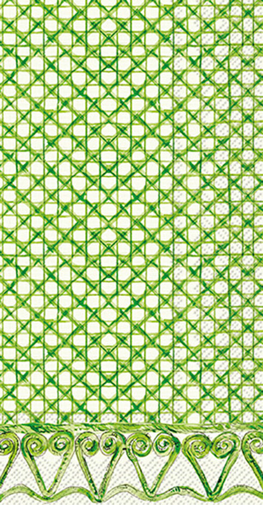 Botanical Cane Guest Towel Green