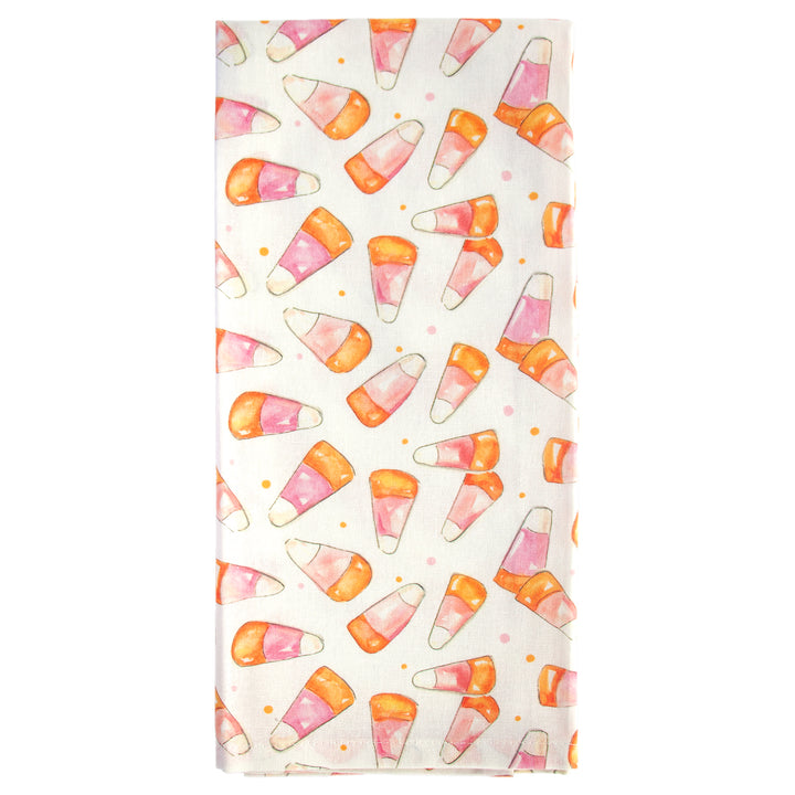 Pink Candy Corn Tea Towels (Set of 2)
