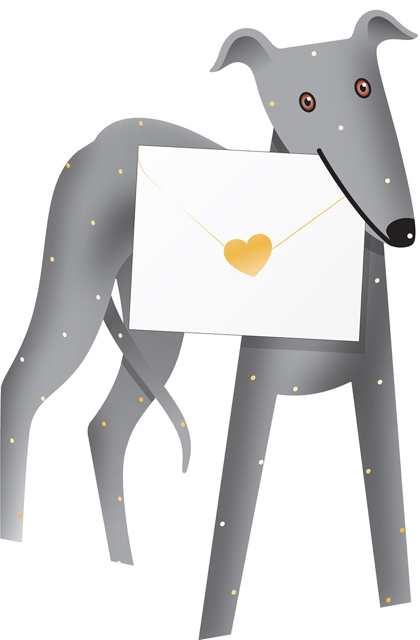 3D CARD/SHADOW DOG grey/gold