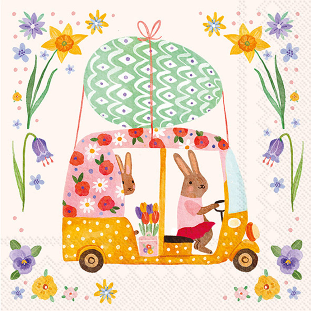 Tuk Tuk Bunnies Cocktail Napkin