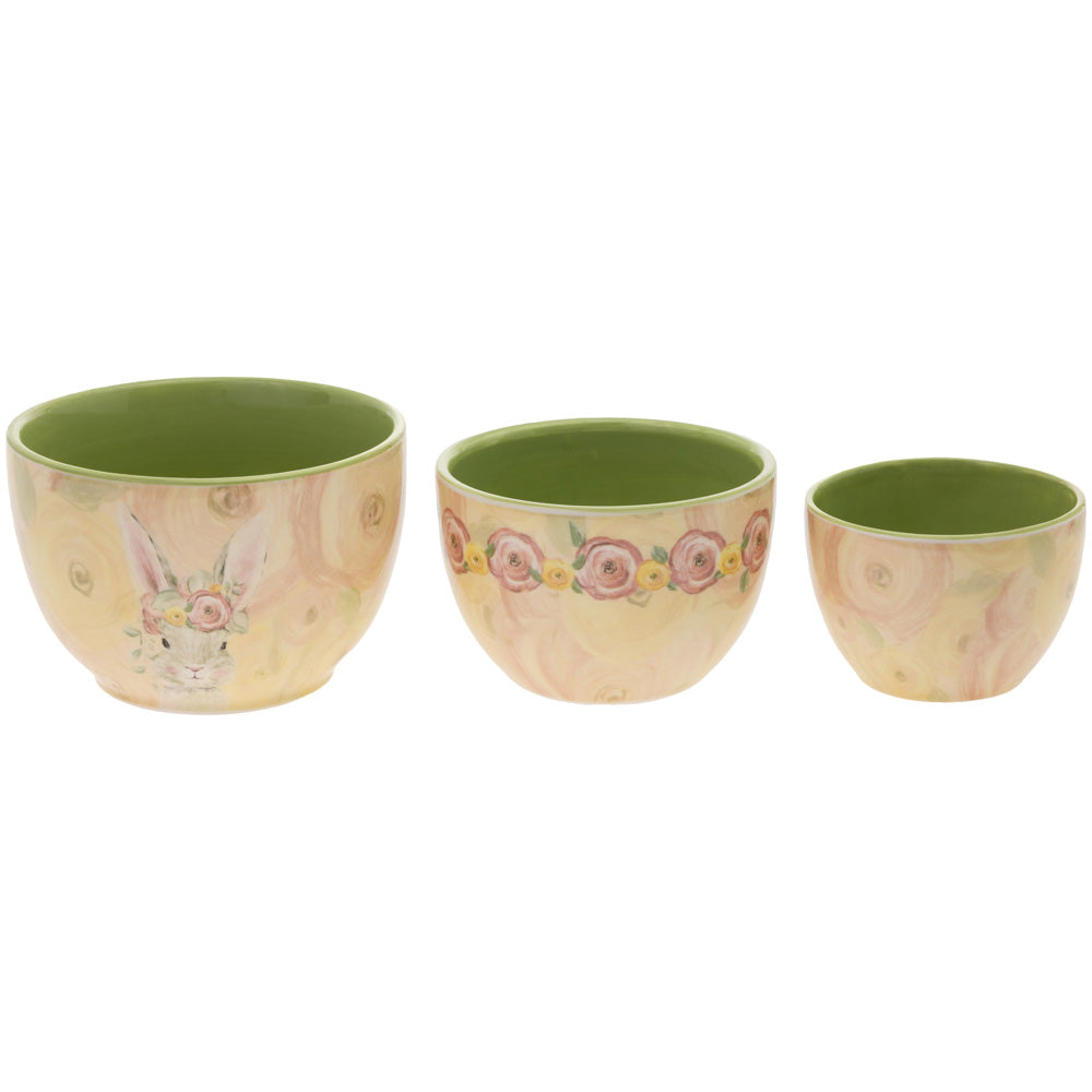 Bunny Flower Crown Prep Bowls Set Of 3