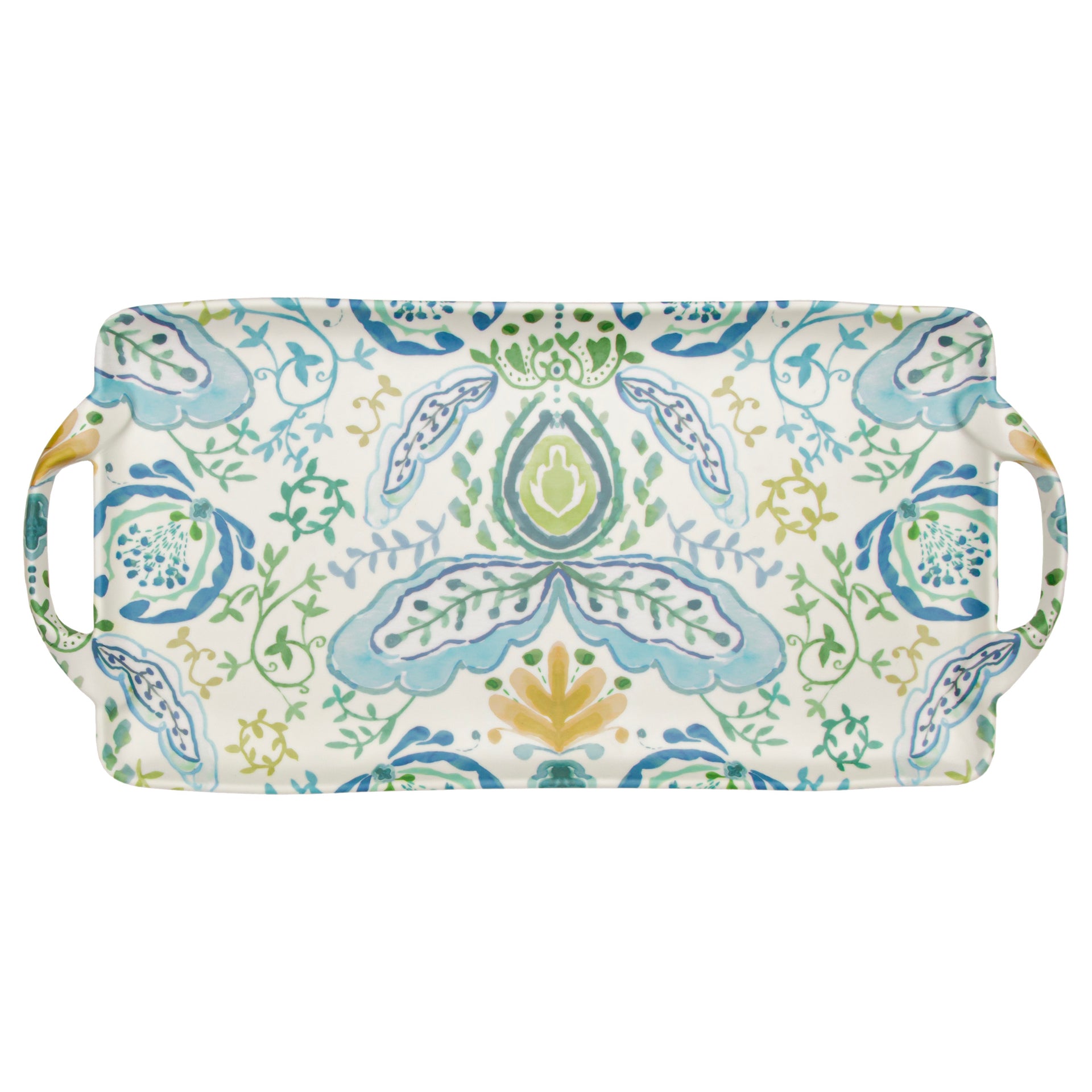 Azure & Ivy Gold Melamine Tray Large