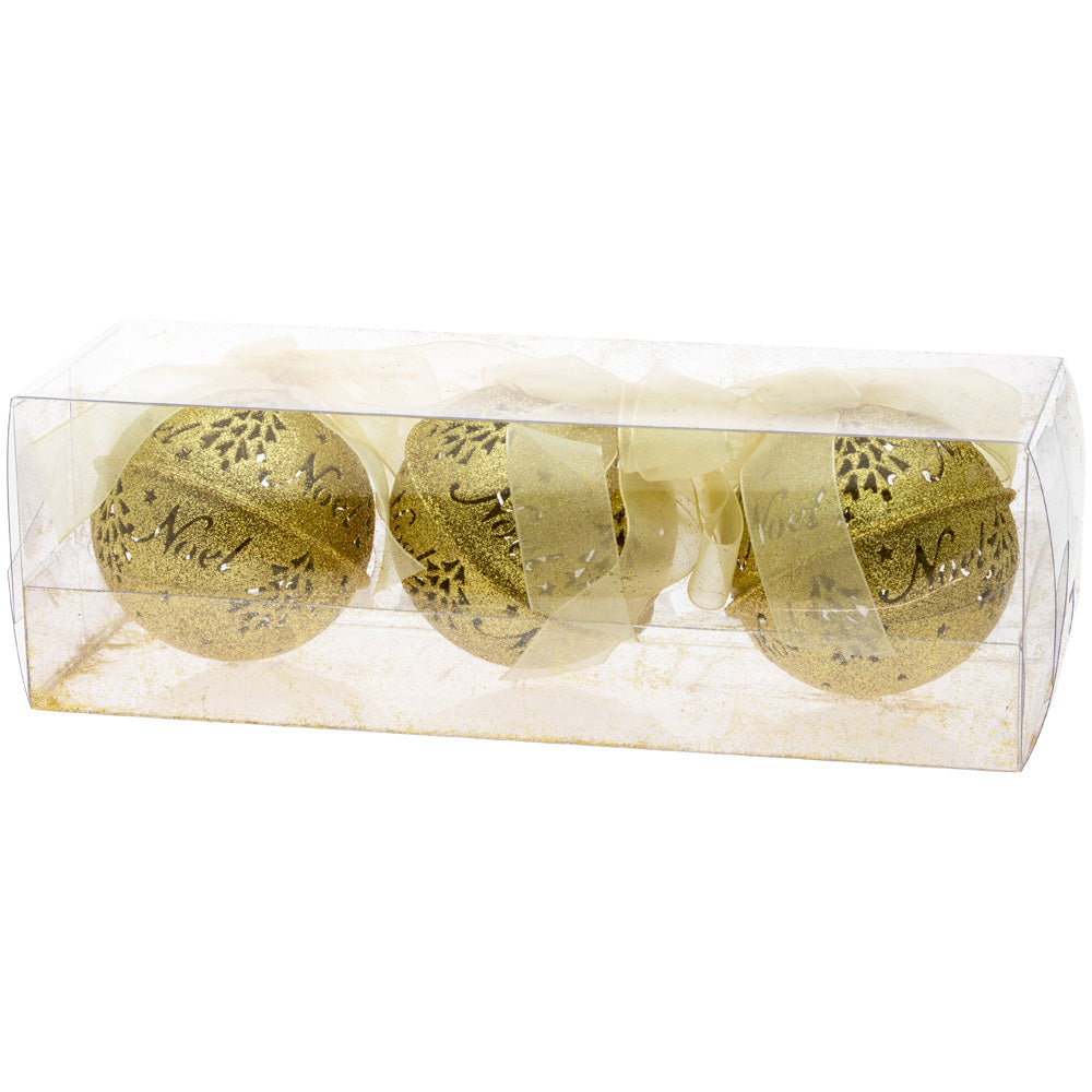 Lg Gold Glitter Bell Ornament (Set of 3)