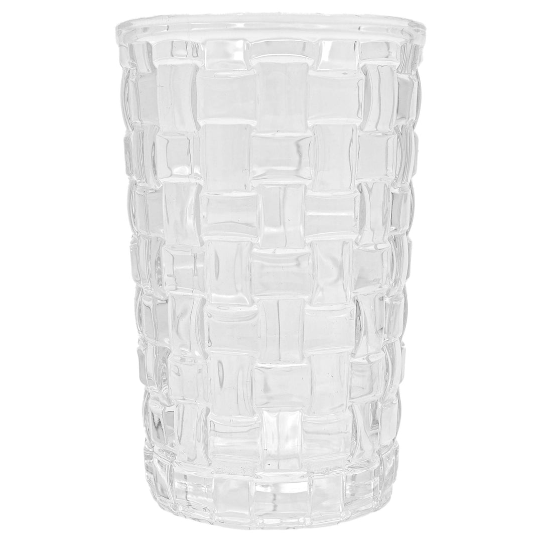 Clear Basketweave Drinking Glass