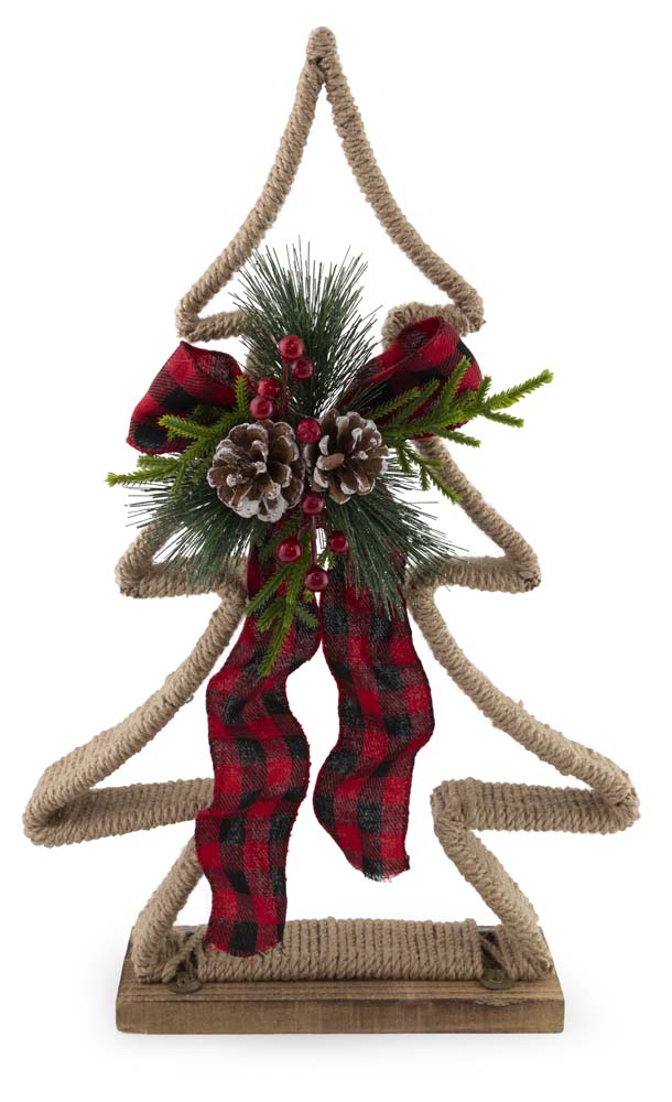 SMALL FESTIVE JUTE TREE  R&B BOW