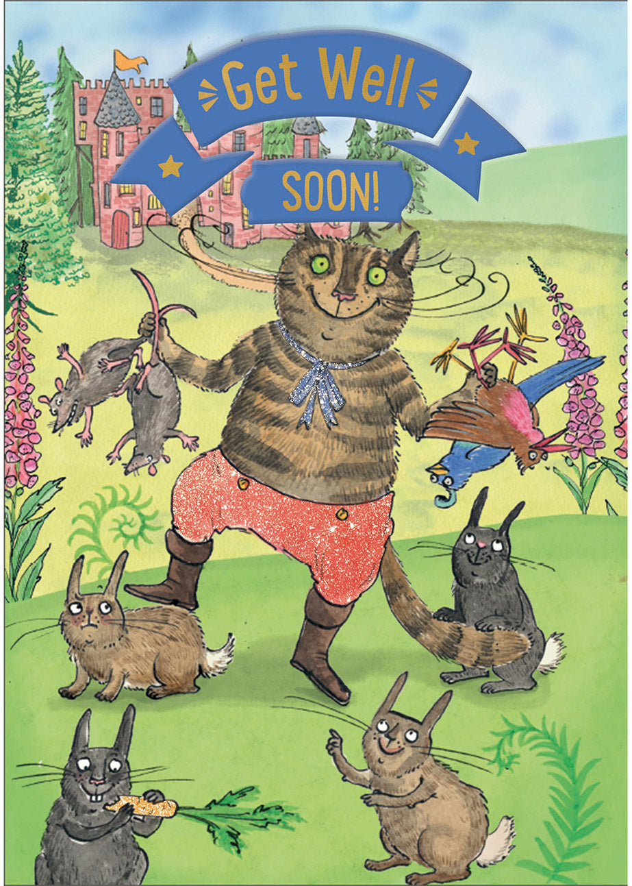 GET WELL CARD/PUSS IN BOOTS Inside: Get Well Soon